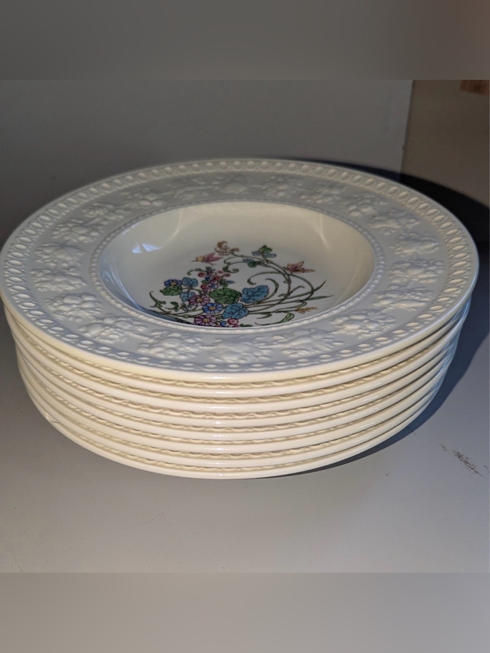 Set of 8 Wedgwood Wellesley Montreal Floral Butterfly Salad Plate #9346
